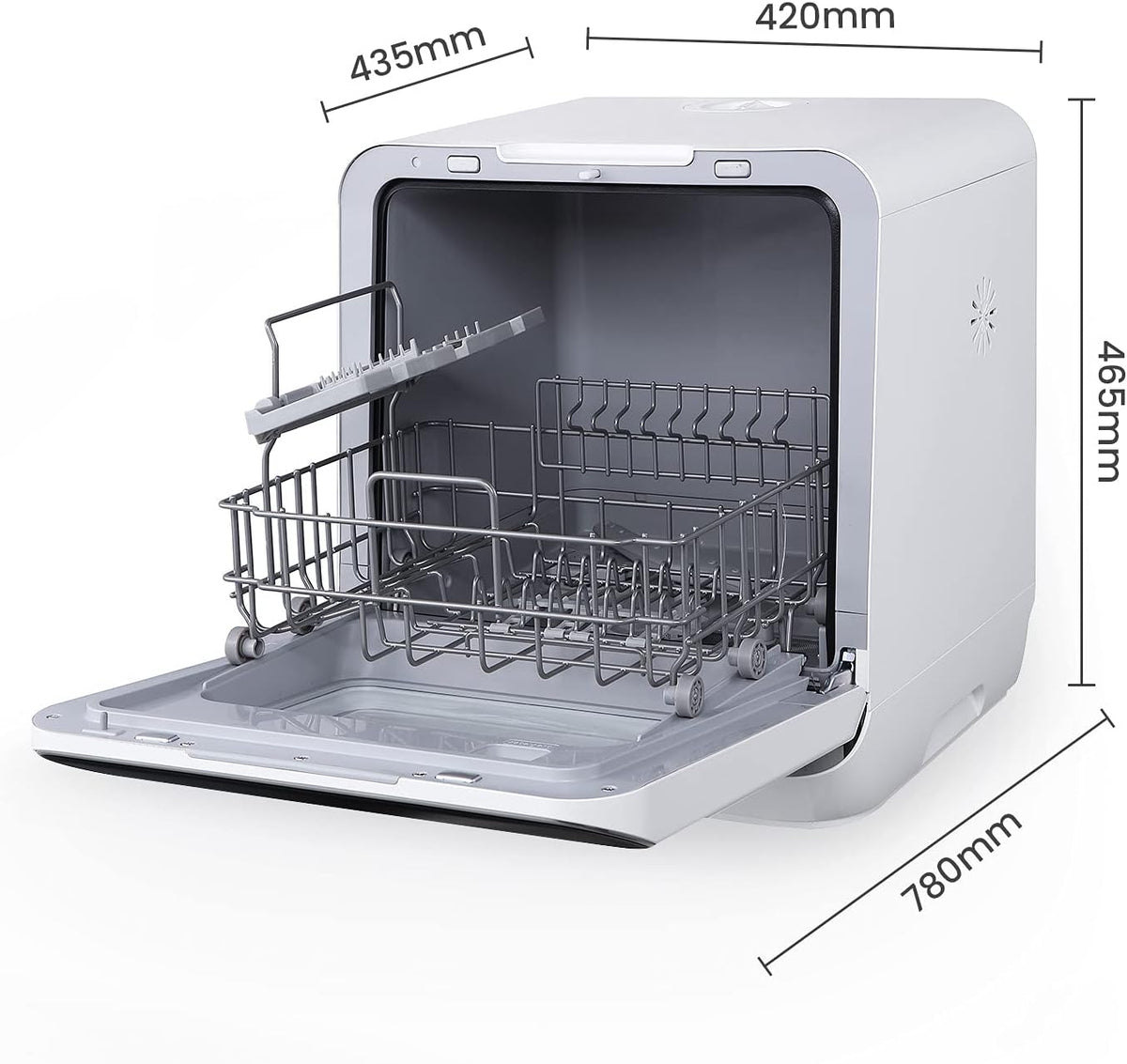 COMFEE' Mfd42S110W-It Freestanding Dishwasher with 3 Blankets, 7 Programs, Touch Control, LED Display, Delay Start and Wash Function Off Season, White