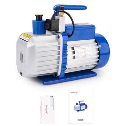 Vacuümpomp – Rotary Pomp – Olievacuum – 2-Traps Pomp – HVAC Pomp – Compact Ontgassen – 4,5 CFM Luchtsnelheid – 10-15 Pa Ultiem Vacuüm
