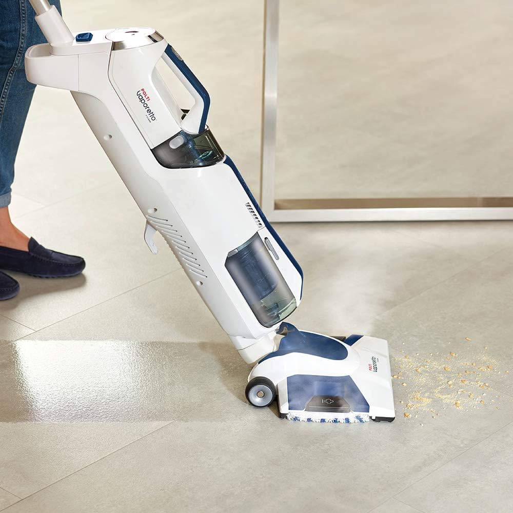 Polti Vaporetto 3 Clean_Blue Stofzuiger met draagbare stoomreiniger, 3 producten in 1, 14 accessoires, 3 stoominstellingen, cycloonafzuiging zonder zak, wit/blauw