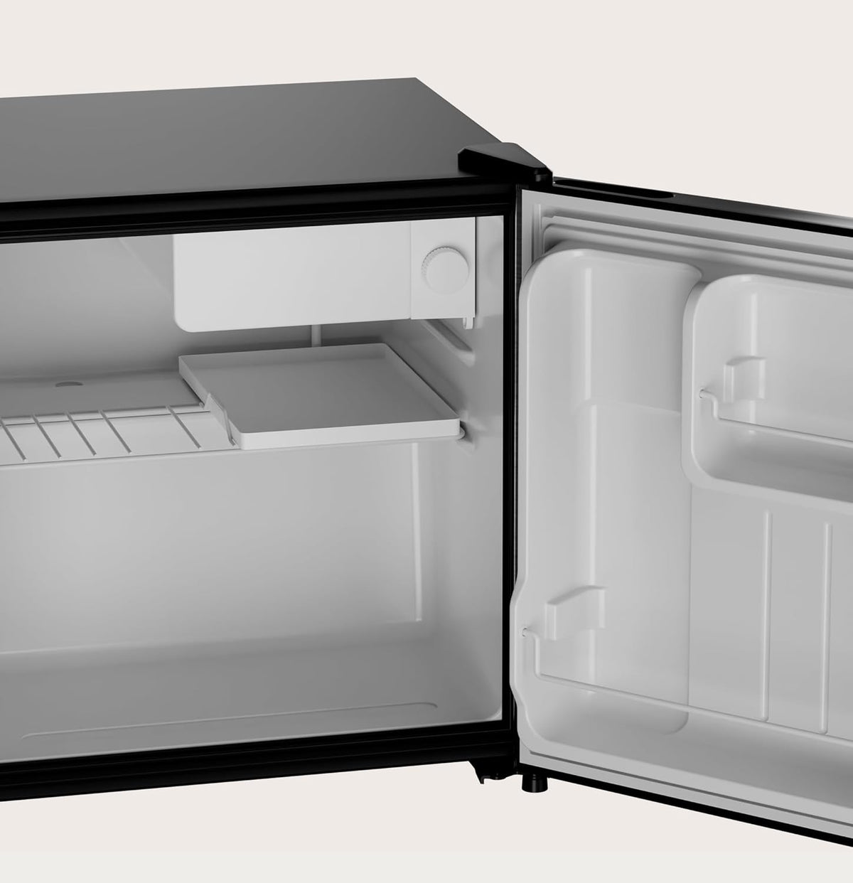 EVVO F22X Mini-koelkast, 46 l, roestvrij staal, energiebesparend, 80 kWh/jaar, 41 dB, compacte koelkast voor kantoor, slaapkamer en studio, stille mini-koelkast in modern design