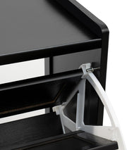 Shoe cabinet - Shoe rack - Portable - 4-tier - Freestanding shoe rack - with 2 folding drawers - Narrow shoe cabinet - Black