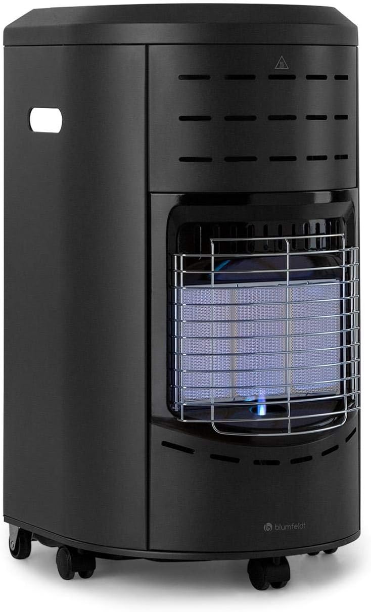 blumfeldt Andora gaskachel - drie verwarmingsniveaus 1,6/2,6/4,2 kW, tot 11 kg gasflessen, verwarmingsoppervlak: tot 84 m², incl. slang en drukregelaar, vlambeveiliging, O2Guard-systeem, zwart