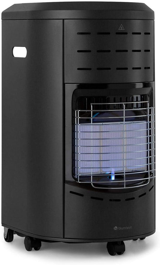 blumfeldt Andora gaskachel - drie verwarmingsniveaus 1,6/2,6/4,2 kW, tot 11 kg gasflessen, verwarmingsoppervlak: tot 84 m², incl. slang en drukregelaar, vlambeveiliging, O2Guard-systeem, zwart