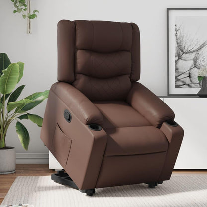 vidaXL Stand up armchair adjustable leatherette brown