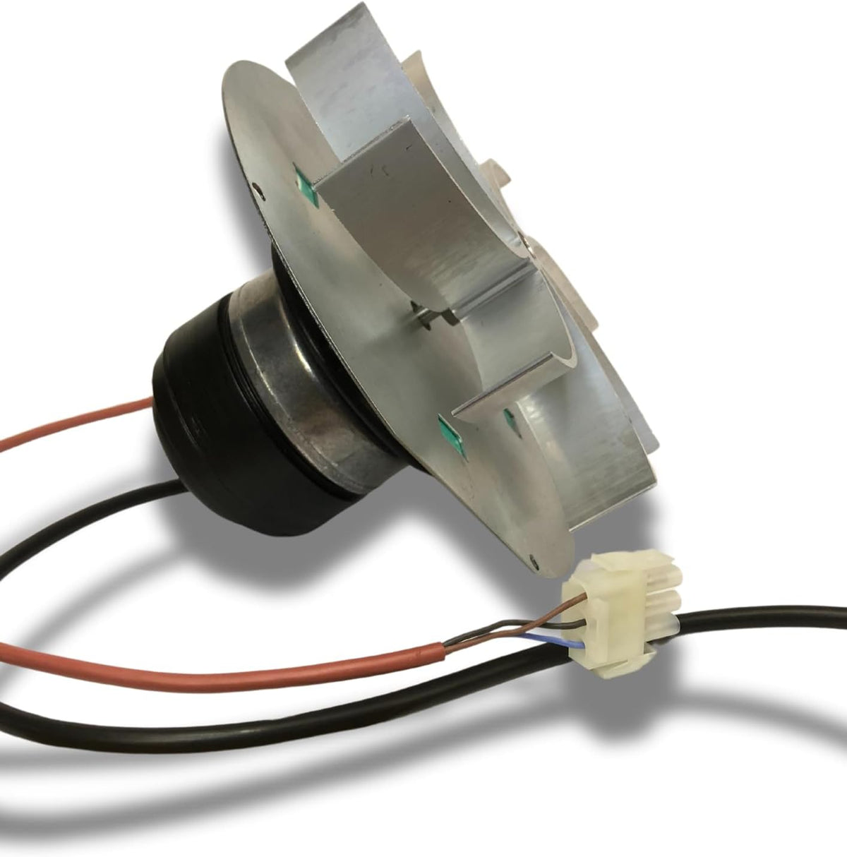 rookafzuiging voor pelletkachels met EcoFit 2RECA3-motor, FANDIS VFCA23 met ventilator van 25 mm hoogte, vermogen 23/27 watt, diameter ventilator 150 mm