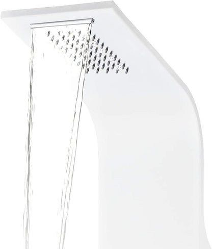 Douchepaneel – Douchekolom – Regendouche – Massagejets – Handdouche – Aluminium – 130 cm Hoog – LED Verlichting
