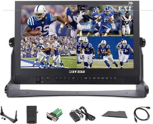 Seetec P173-9HSD Camera Monitor Pro Broadcast 17.3" 4K Ultra HD 1920×1080 Field Video LCD IPS Screen 600:1 High Contrast with 3G-SDI HDMI AV YPbPr DVI - QUORE