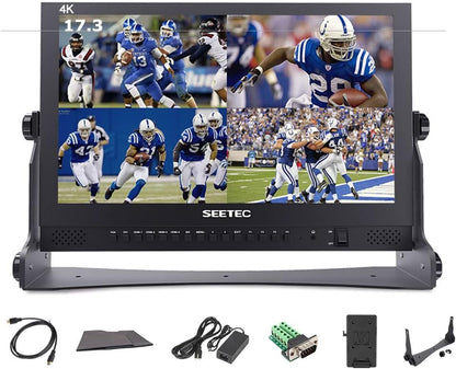 Seetec P173-9HSD Camera Monitor Pro Broadcast 17,3" 4K Ultra HD 1920×1080 Field Video LCD IPS-scherm 600:1 hoog contrast met 3G-SDI HDMI AV YPbPr DVI