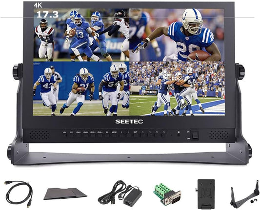 Seetec P173-9HSD Camera Monitor Pro Broadcast 17,3" 4K Ultra HD 1920×1080 Field Video LCD IPS-scherm 600:1 hoog contrast met 3G-SDI HDMI AV YPbPr DVI