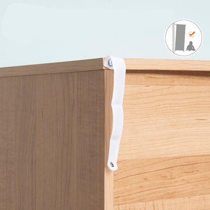 Ladekast Scandinavisch – Commode – Opbergkast – Dressoir – Schuifladenkast – Wit Met Houtlook – 3 Schuifladen – Anti-Kantelbeveiliging