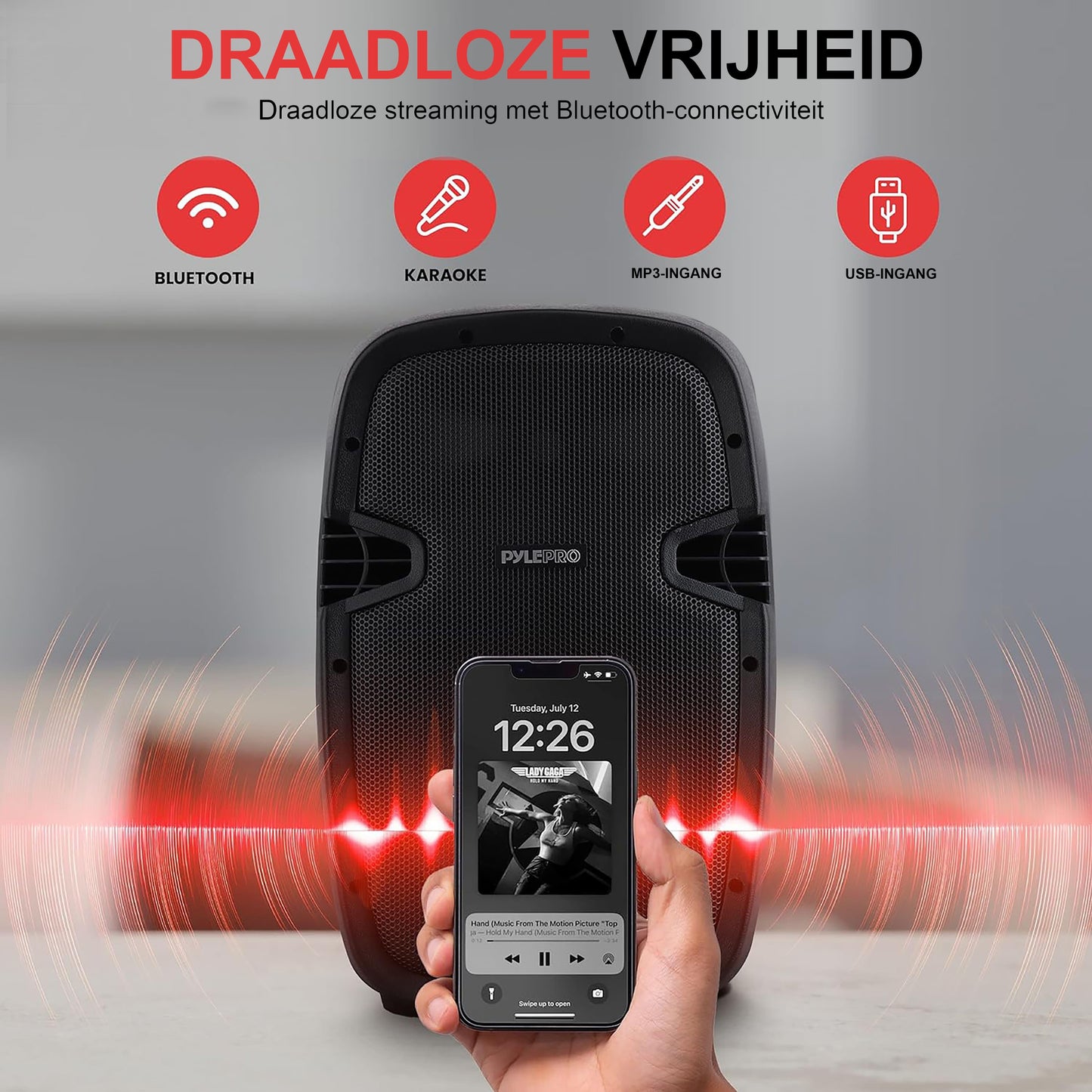 Bluetooth Speaker Set – Draagbare Luidspreker – Wireless Audio Systeem – PA Speaker – Karaoke Microfoon – 1000 Watt Piekvermogen – Bluetooth & USB MP3 Afspelen