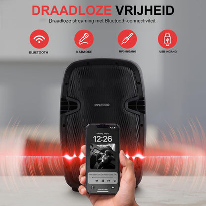 Bluetooth Speaker Set – Draagbare Luidspreker – Wireless Audio Systeem – PA Speaker – Karaoke Microfoon – 1000 Watt Piekvermogen – Bluetooth & USB MP3 Afspelen
