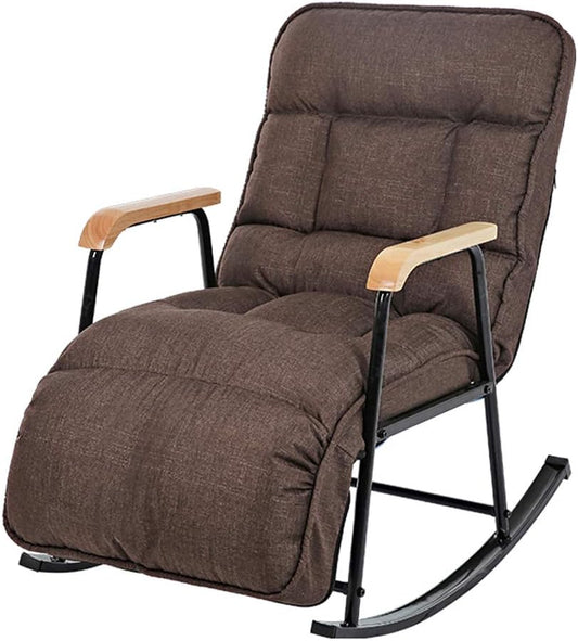 Relaxfauteuil – Fauteuil – Relaxstoel – Schommelstoel – Leunstoel – Ergonomisch Ontwerp – Ademend Katoen-Linnen Bekleding