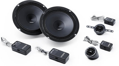 Audison AK 6.5 C2 Component Car Speaker System, 165 mm woofer, 26 mm Tetolon Fiber tweeter met aparte crossover, 2 Ohm impedantie, 65 Watt RMS vermogen