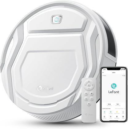 Robotstofzuiger – Robotstofzuiger met afstandsbediening – WiFi Stofzuiger – Slimme Stofzuiger – Automatische Stofzuiger – Krachtige Zuigkracht 2200 Pa – Compact 7,85 cm Hoog – Wit