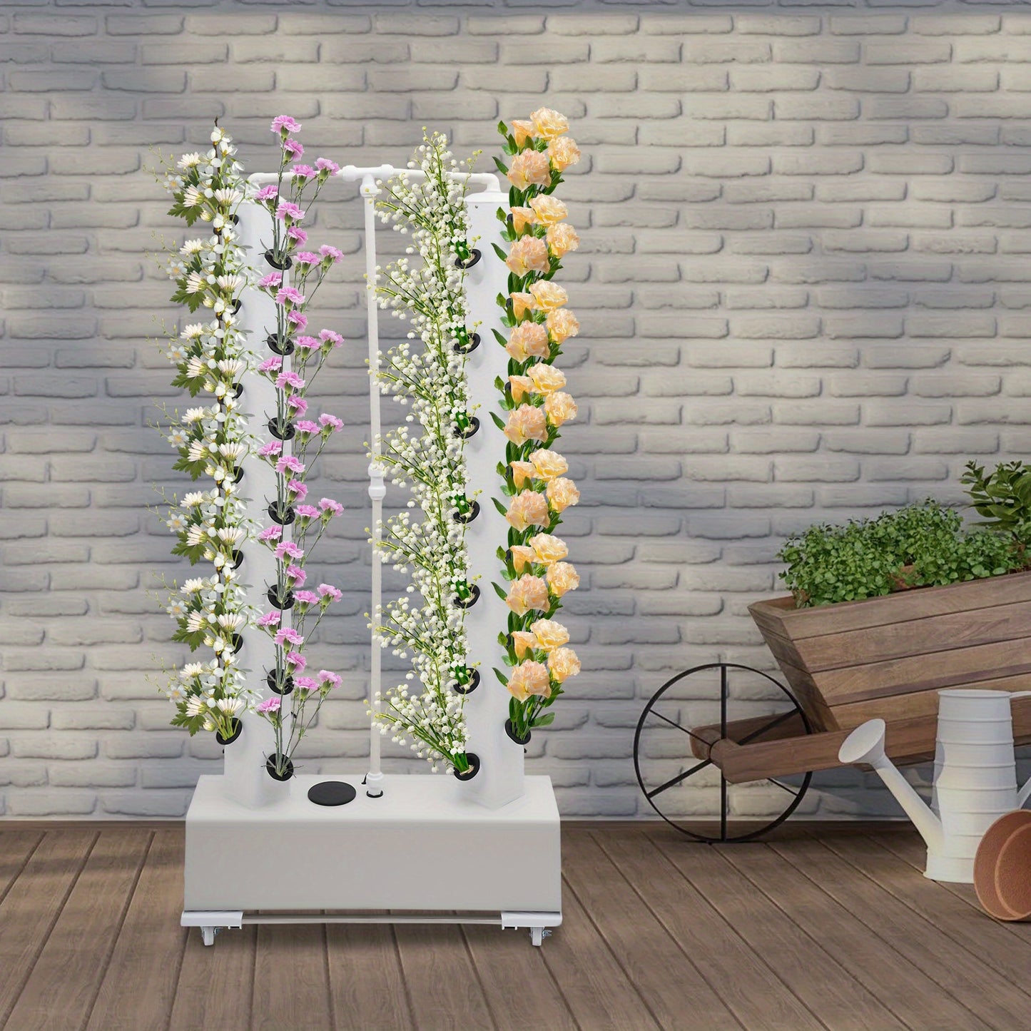 Hydroponic Systeem – Hydrocultuur Kweeksysteem – Verticale Tuin – Moestuintafel – Kweekset – 56 Plantplaatsen – 30L Waterreservoir – Automatische Waterpomp – Mobiel met 4 Wieltjes