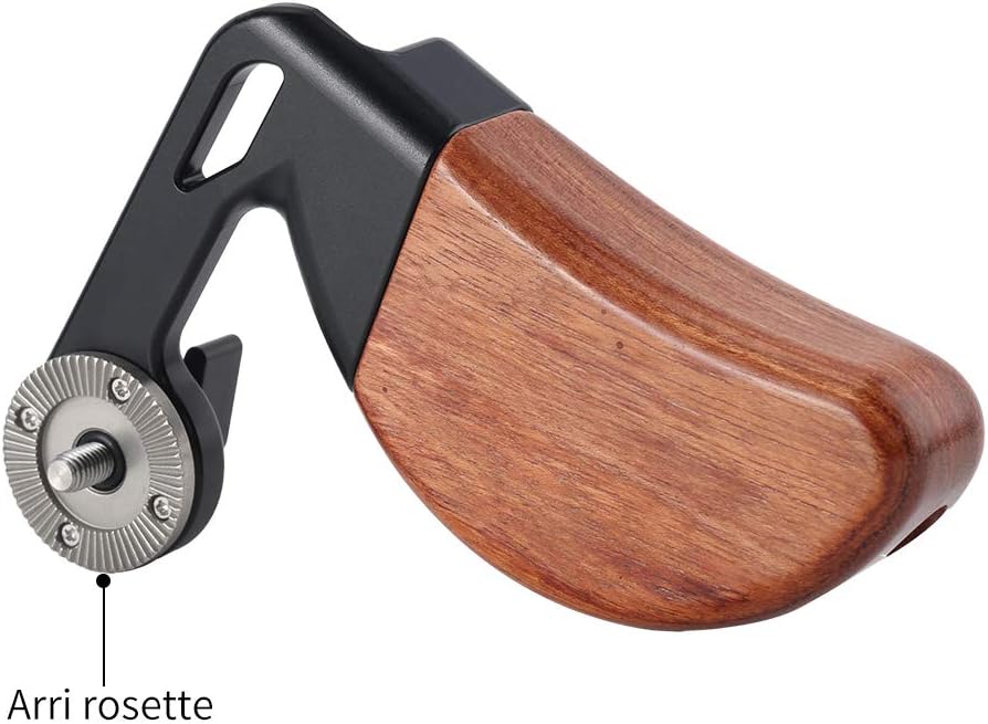 Linker Houten Handgreep voor Camera Cage – Camera Handvat – Zijhandgreep – Camera Grip – Rig Handvat – Duimgroef voor Extra Stabiliteit – Verstelbare Hoek