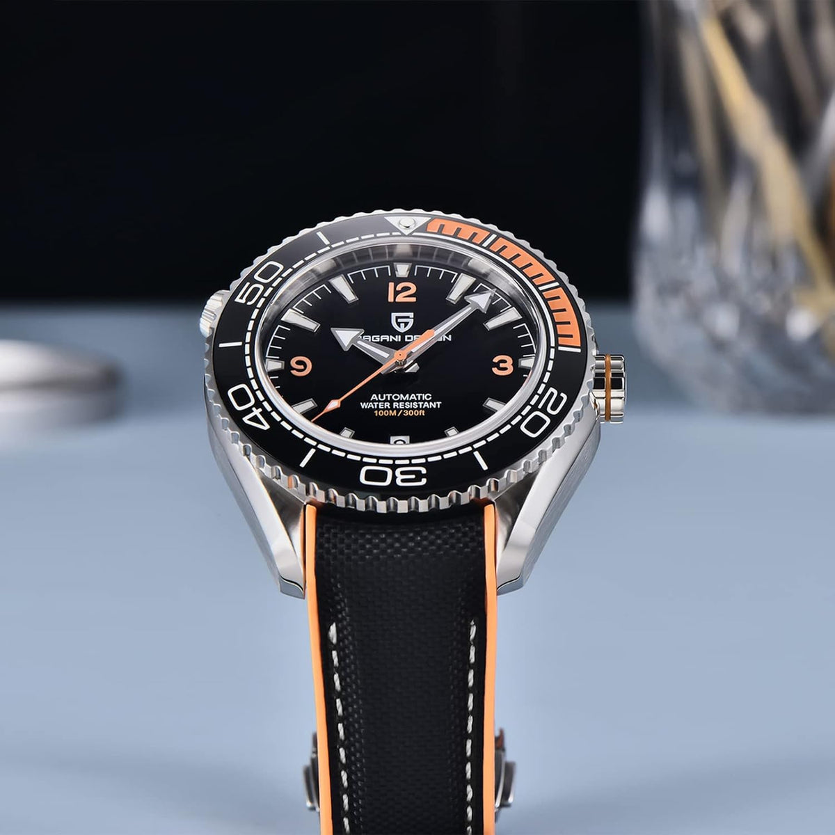 Pagani Design Herenhorloge Automatisch Horloge NH35 Mechanisch Uurwerk Roestvrij Staal 100M Waterdicht Sport Duikhorloge Saffierglas Rubberen Band Modemerk Elegant Herenhorloge