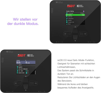 Lipo Accu Oplader – Batterijlader – RC Acculader – Balancer – Accu Laadstation – AC 100W en DC 250W x2 – Dubbele Kanaal Veiligheid – Donkere Modus Display