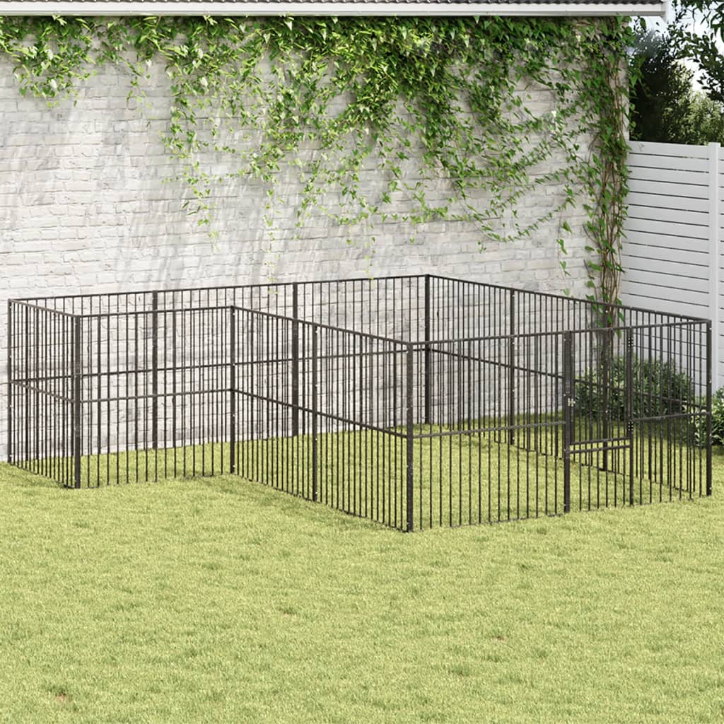 Hondenren – Hondenhok – Dierenren – Puppyren – Konijnenren – 303x300x100 cm – Gegalvaniseerd Staal – Ruime Toegang Zonder Dak