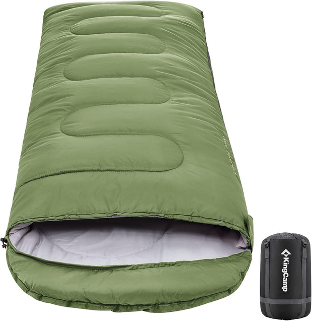 KingCamp Slaapzak, winter, outdoor, warme dekenslaapzak, draagbaar, licht, 3-4 seizoenen, camping, slaapzak voor kinderen en volwassenen op de camping, trekking, 1,9 kg