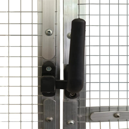 Aviary Bird Aviary, Outdoor Entrance for Bird Cage, Aviary, Chicken Coop with Lockable Door and Window, Silver, 179 x 100 x 185 cm, Aluminium
