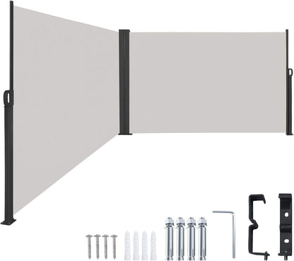 Rolluik – Zijscherm – Zonwering – Privacydoek – Terrasdoek – Dubbelzijdig Uittrekbaar – 100% Polyester Met PU-Coating