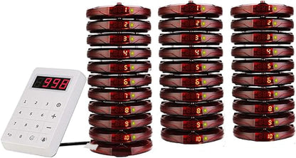 Retekess TD158 Calling System Restaurant, 30 Permone System, Outdoor 500M, LED Tube Display, 4 Call Modes, Talk Time 1-250s, Pager Restaurant, Food Truck, Hotel, Bar - QUORE
