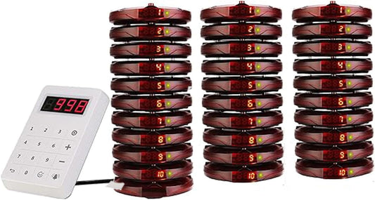 Retekess TD158 Calling System Restaurant, 30 Permone System, Outdoor 500M, LED Tube Display, 4 Call Modes, Talk Time 1-250s, Pager Restaurant, Food Truck, Hotel, Bar - QUORE