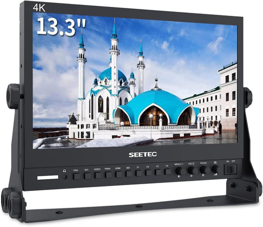 Seetec P133-9HSD Camera Monitor Pro Broadcast 13.3" 4K Ultra HD 1920×1080 Field Video LCD IPS Screen 1000:1 High Contrast with 3G-SDI HDMI Video YPbPr DVI - QUORE