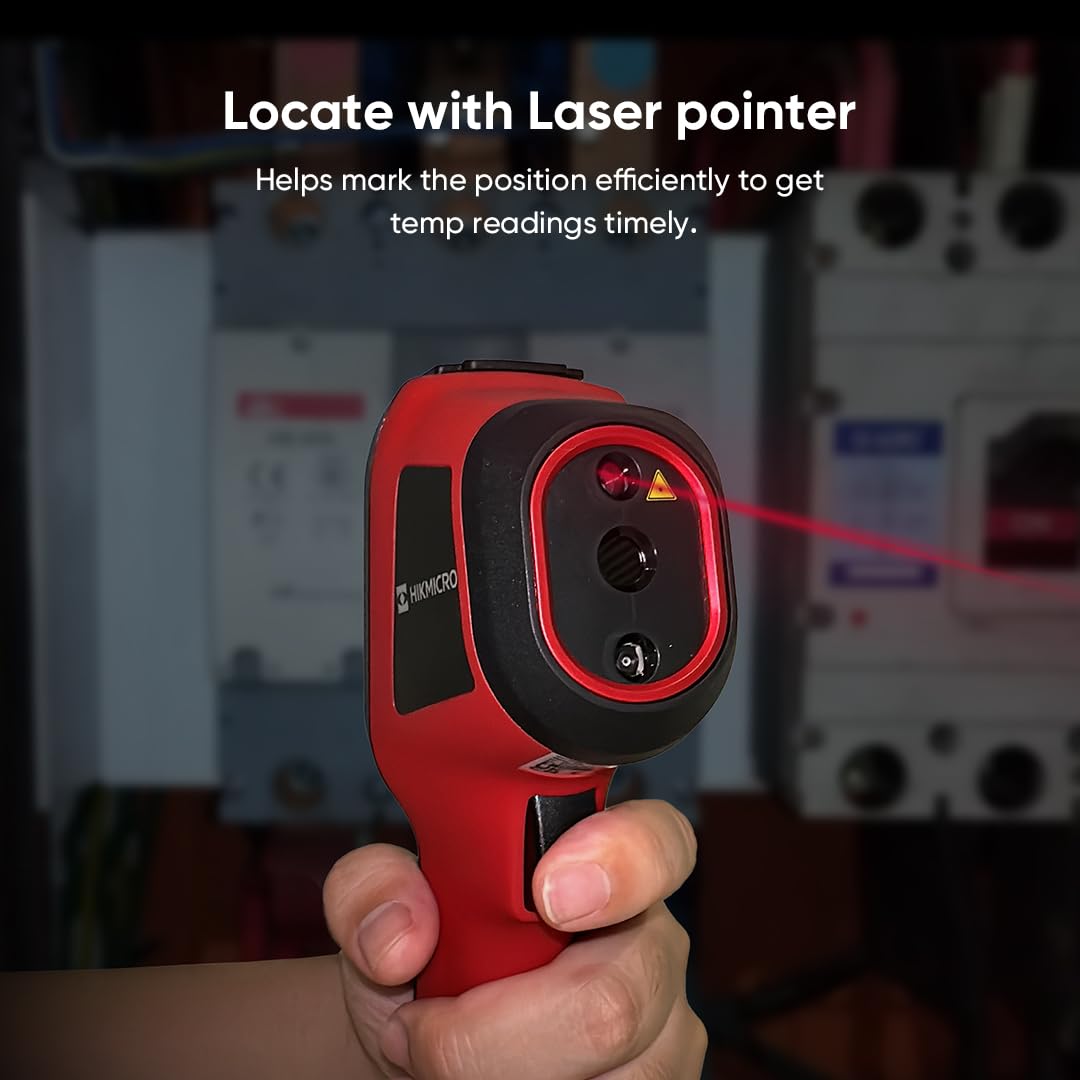 HIKMICRO E02 thermische camera，SuperIR 240 x 240 IR-resolutie met visuele camera, draagbare compacte warmtebeeldcamera met laserpointer, 20Hz refresh rate, -20°C tot 400°C