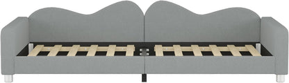 Kinderbedkussen Bed - Slaapbank Frame - Teddy Doek Multifunctionele - Rugleuning Armleuning Zacht Bed - Eugdbed Gastenbed - 90*200 cm - 03 Grijs