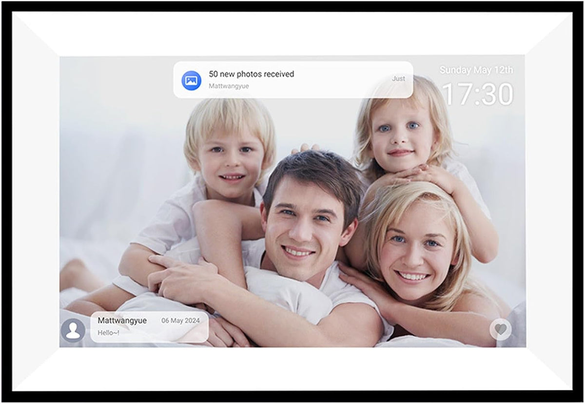 Focket 10,1 inch digitale wandplanner met kalender en takenlijst, interactief display met smart touchscreen, elektronische kalender voor gezinsagenda's, digitale fotolijst