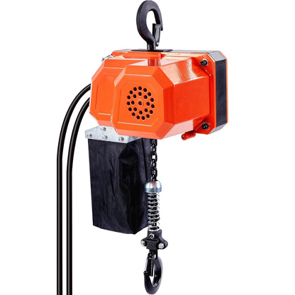 VEVOR Elektrische kettingtakel, 149,7 kg draagkracht, 3 m hefhoogte, 2,3 m/min snelheid, 1-fase elektrische lier met G80-ketting, 3 m kabelafstandsbediening, voor garage, winkel, hotel, thuis