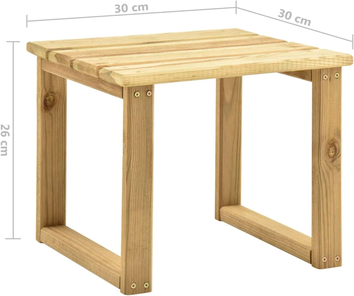 Sun lounger with coffee table, cushion, sun lounger with cushion, outdoor lounger, tilting lounger made of impregnated pine wood - QUORE