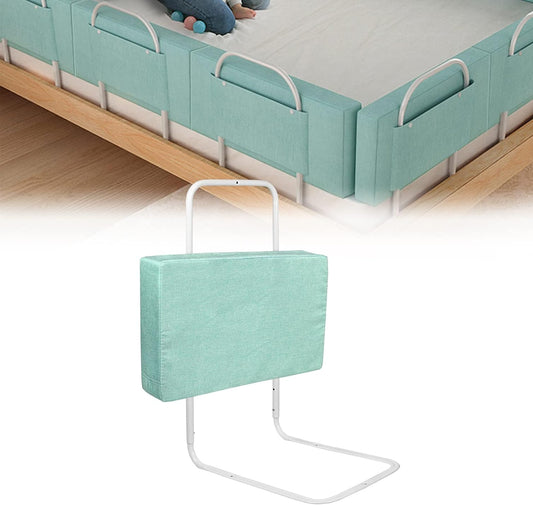 Kinderbedhek – Bedhekje – Valbeveiliging – Bedbeschermingshek – Bedrandbescherming – Verstelbaar 40-60 cm – Massief Houten Frame 200 cm – Wasbare Linnen Bekleding