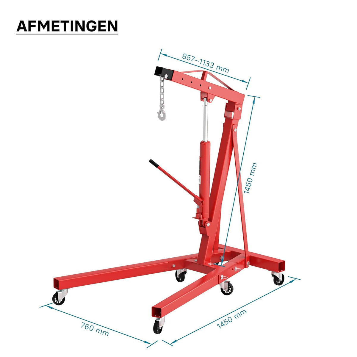 Workshop crane for loads up to 1000 kg collapsible crane arm 857-1135 mm motor block valve motor crane