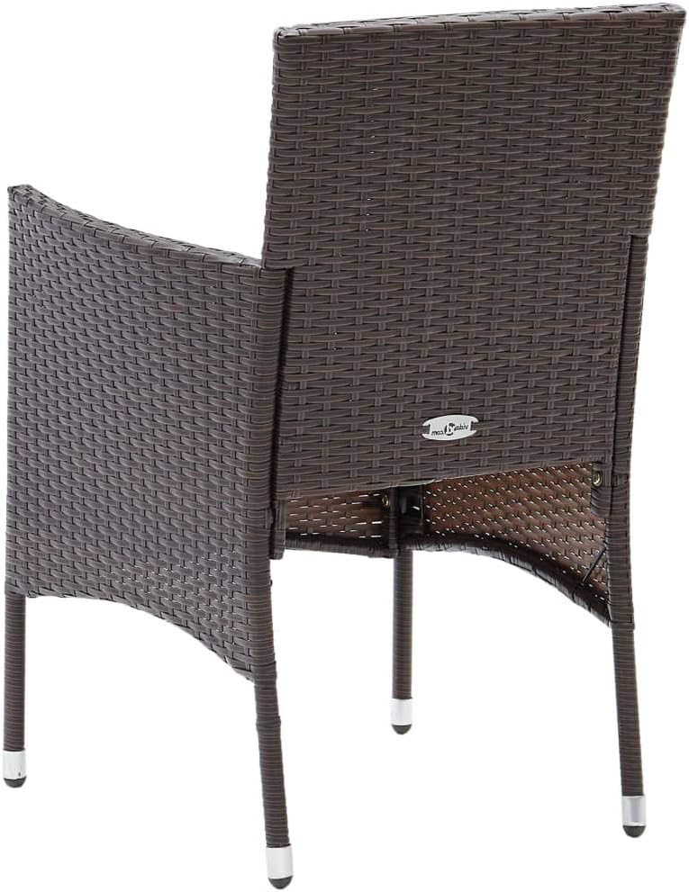 Set of 2 modern garden chairs made of rattan with removable cushions, hand-woven poly rattan and weather-resistant steel frame, ergonomic design - QUORE