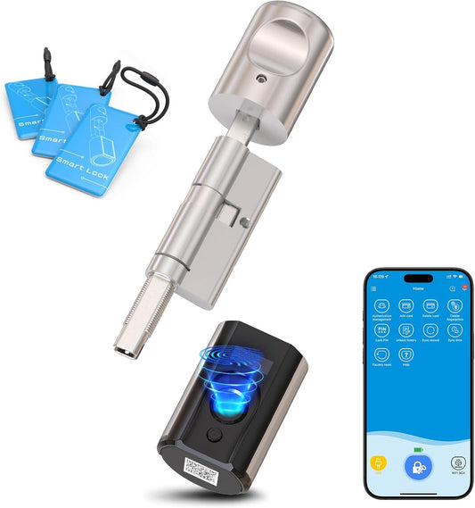 Welock Touch63 Vingerafdruk Elektronisch Deurslot Voordeur Afneembare Voorhandgreep Slot Organische Vingerafdruk Wi-Fi (Extra Aankoop Wi-Fi Box 3) met RFID Kaart BLE App IP65 voor 50-100 mm Deuren