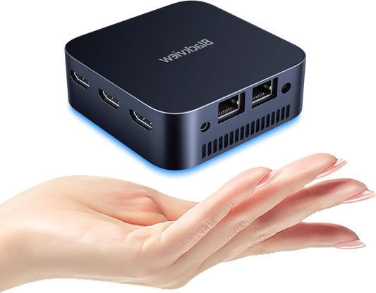 Blackview HISTTON Mini PC, MP80 16GB, LPDDR5 RAM, 512GB M.2 SSD, Intel N5095 Mini Computer, 4K UHD Mini Desktop PC, Windows 11, Three HDMI, Gigabit Ethernet, 5G WiFi, for Business/Home Cinema - QUORE