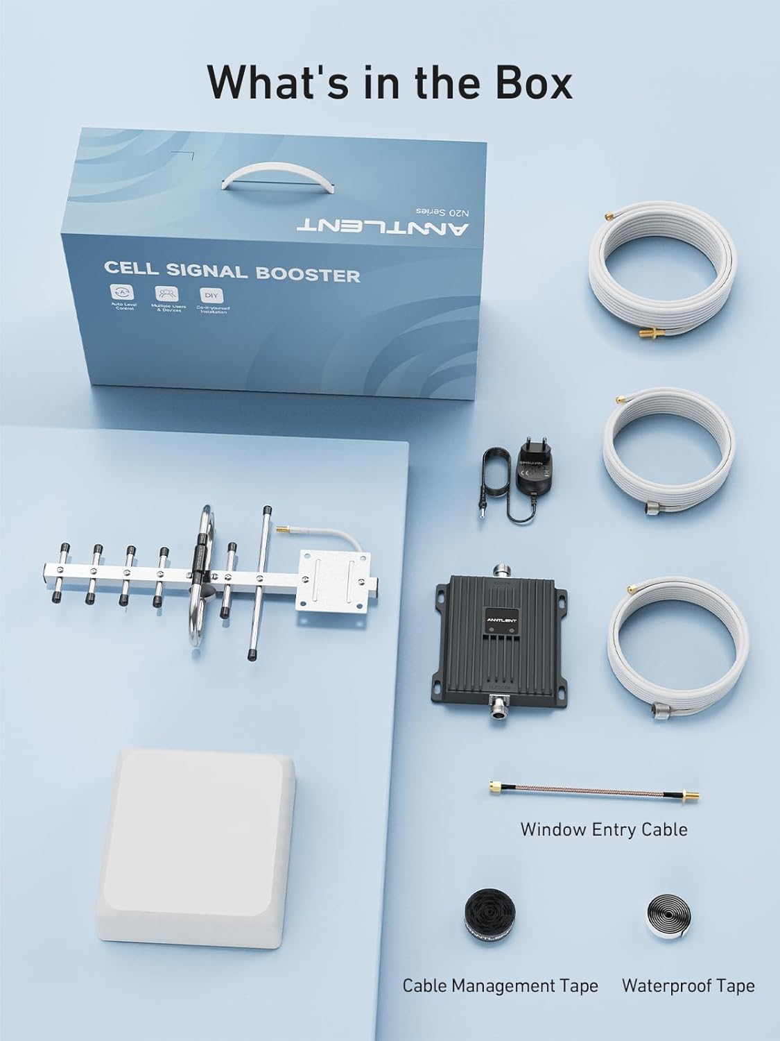ANNTLENT Ontvangsversterker voor mobiele telefoon, 4G LTE, voor band 20/7 mobiele telefoonversterker, 800 MHz, 2600 MHz, signaalversterker, 4G, alle netwerken, data-repeater, T-Mobile, O2