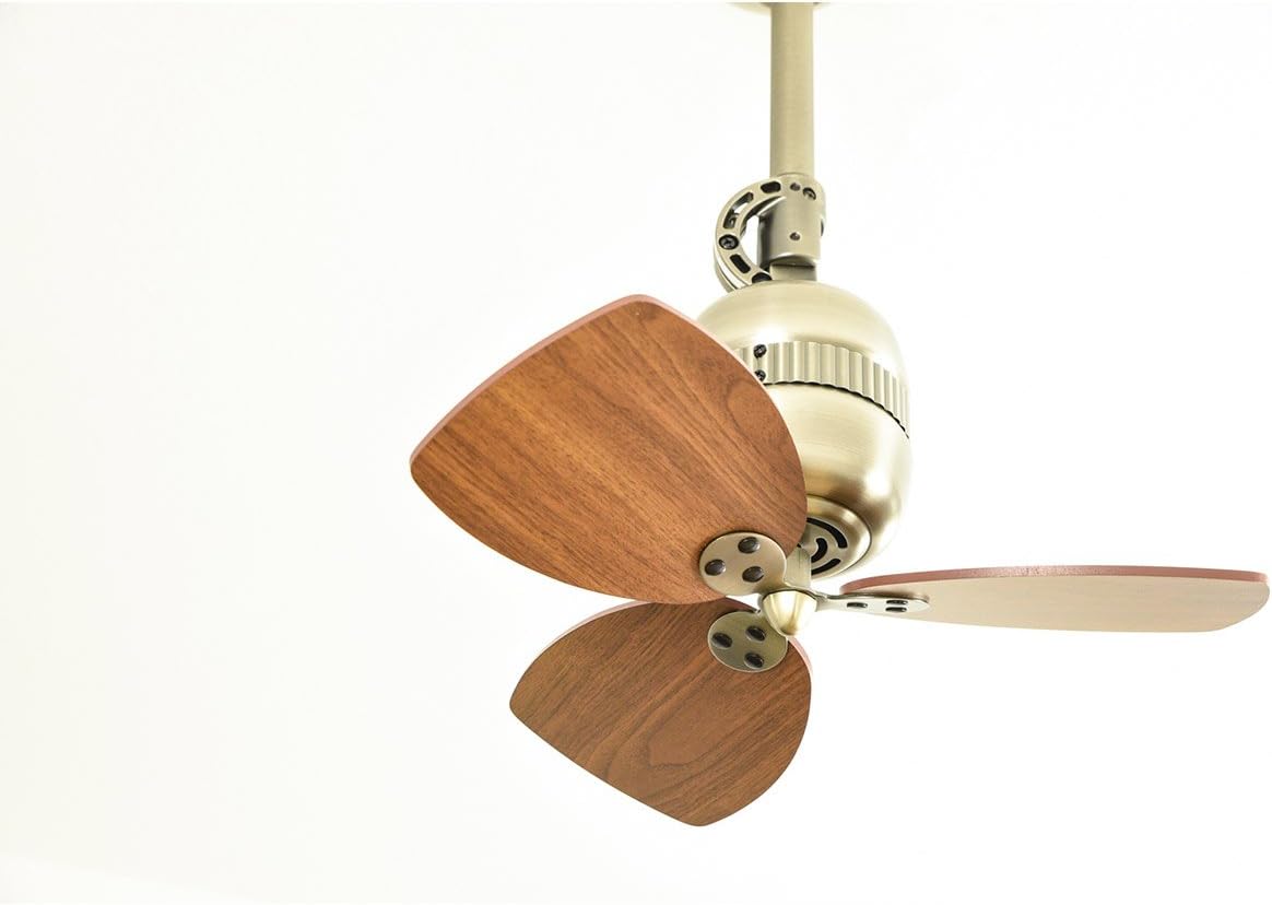 Innovatieve FN11156 plafondventilator Toledo, behuizingskleur tin antiek, vleugelkleur walnoot