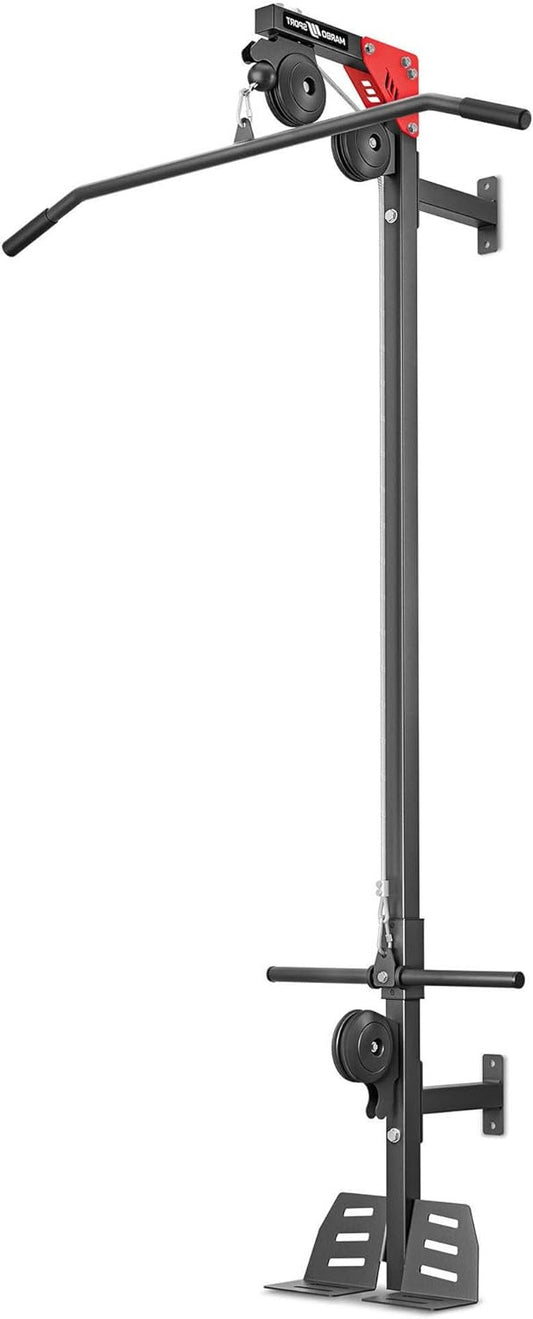 Lat Pulldown – Muurmontage Lat Pulldown – Kabelmachine – Rugtrainer – Krachtstation – Compact Ontwerp – Stalen Frame Met Poedercoating