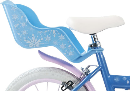 Meisje incl. fiets 14 inch voor kinderen, ijskoningin, Frozen + helm, blauw, 14 inch
