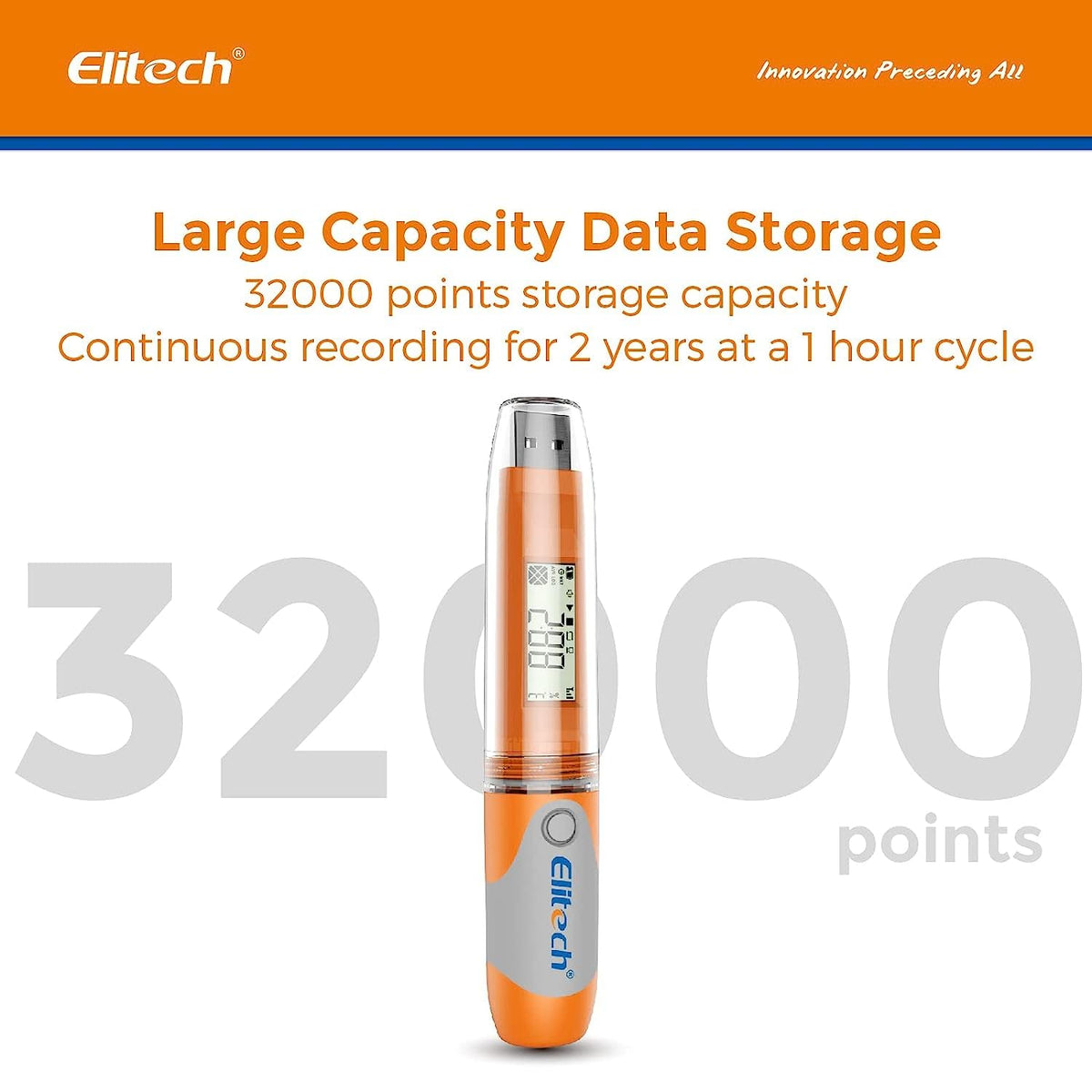 Elitech RC-51 PDF temperatuur USB datalogger recorder testpunten stiftstijl 32000 opnamepunten (10 stuks)