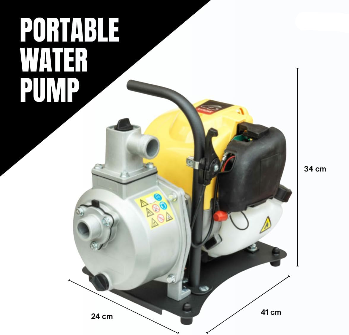 Benzine Waterpomp – Benzinepomp – Waterpomp – Draagbare Pomp – Tuinpomp – Krachtige 7500 l/u Capaciteit – Max 35 Meter Opvoerhoogte