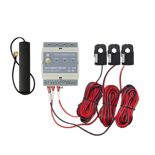 WEM3046-serie driefasige wifi-energiemeters, DIN-rail, industriële/commerciële stroombewaking, ondersteunt cloud/app, Modbus TCP/RTU, thuisassistent (WEM3046TE)