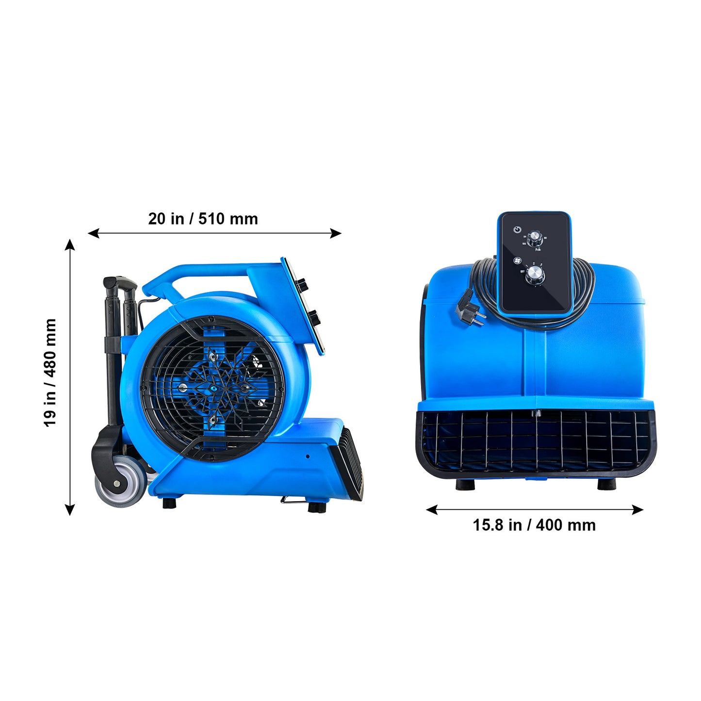 Luchtverplaatser – Ventilator – Droger – Ventilatie – Koolventilator – 3 Instelbare Snelheden – Verstelbare Blaashoeken