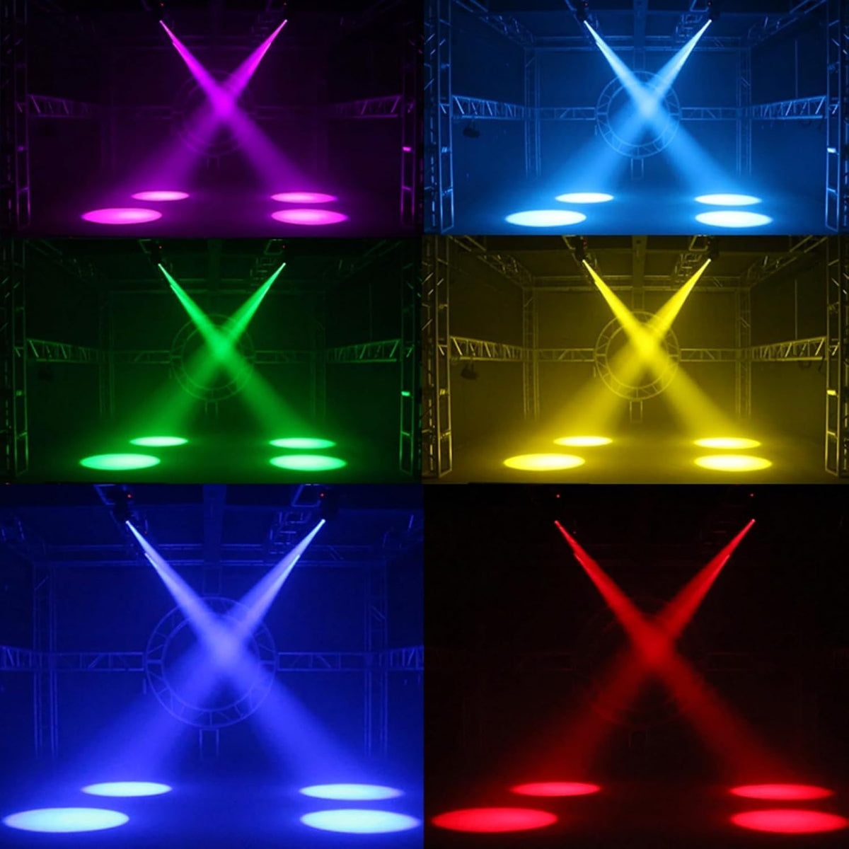 SHEHDS 80W LED Spotlights met 8 Kleuren 8 Gobos DJ Lichten Bewegende Hoofd Licht 3-Facet Draaibaar Prisma Elektronische Focus Geluid Geactiveerd DMX Controle Podium Licht