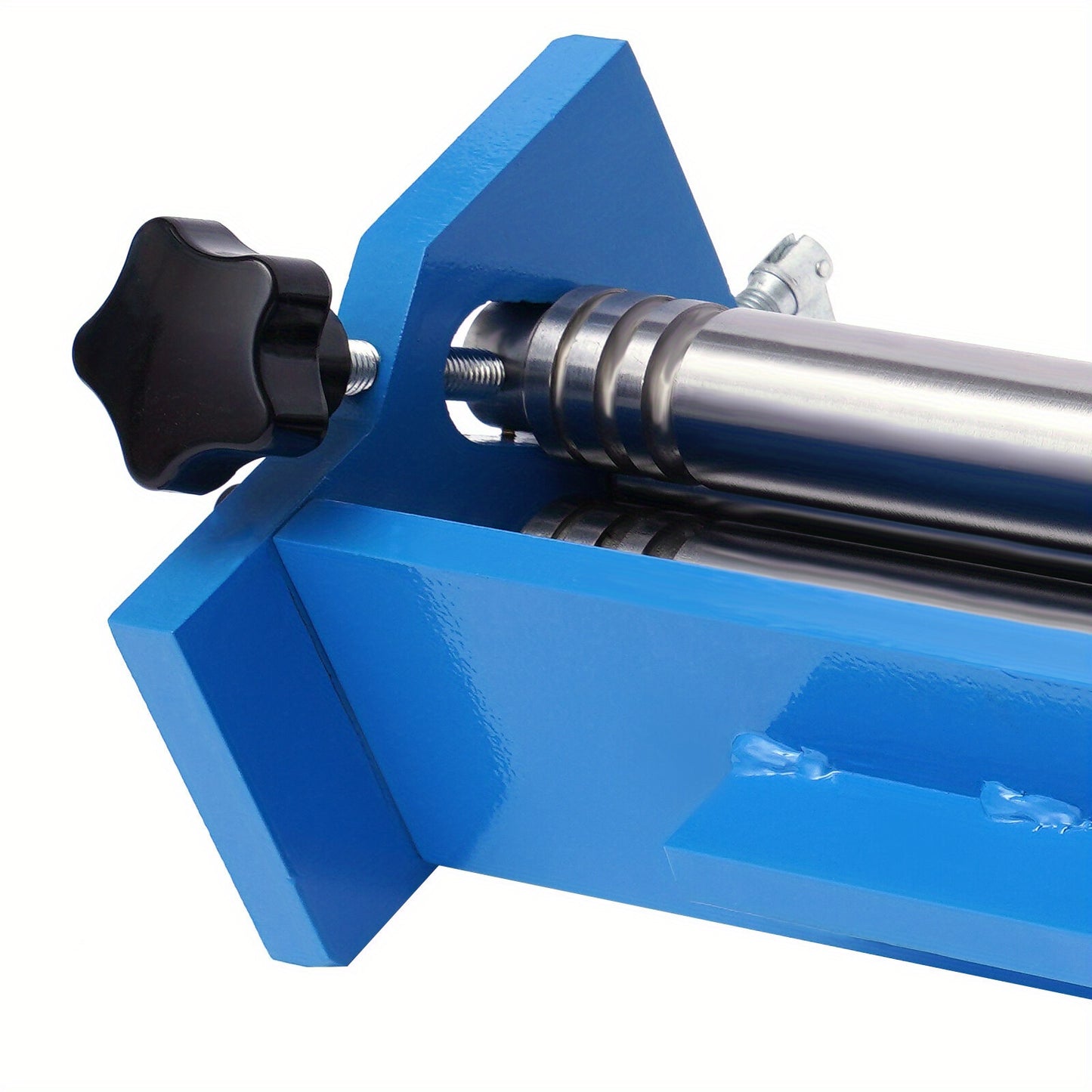 Buigmachine drie-rollen – Plaatwals – Plaatbuiger – Metaalbuiger – Buigapparaat – Handmatige bediening – Werkbreedte 300 mm – Geheel metalen constructie – Blauw